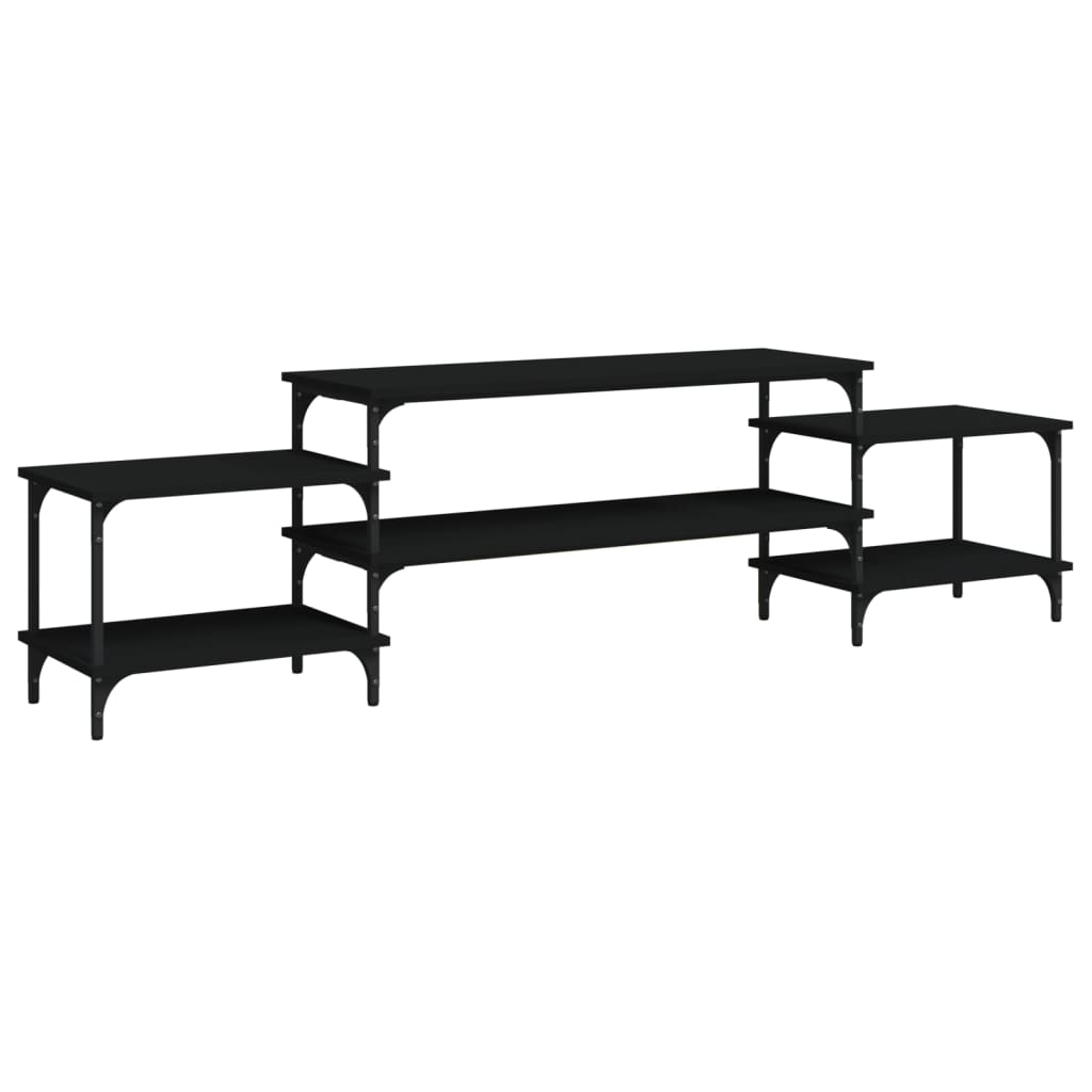 Tv-Meubel Bewerkt Hout 197 x 35 x 52 cm Zwart