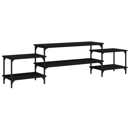 Tv-Meubel Bewerkt Hout 197 x 35 x 52 cm Zwart