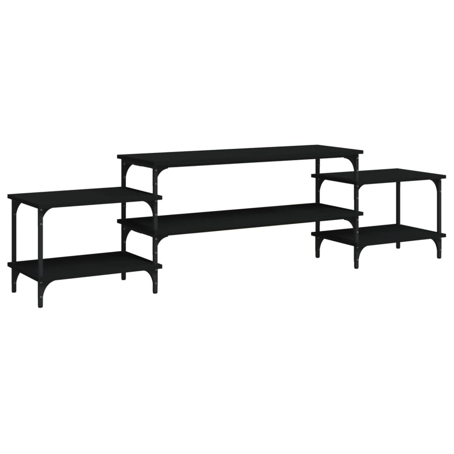 Tv-Meubel Bewerkt Hout 197 x 35 x 52 cm Zwart