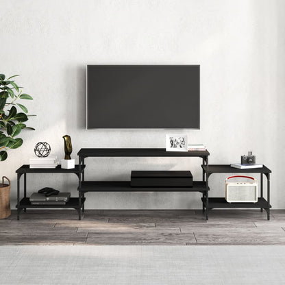 Tv-Meubel Bewerkt Hout 197 x 35 x 52 cm Zwart