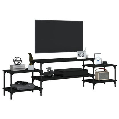 Tv-Meubel Bewerkt Hout 197 x 35 x 52 cm Zwart