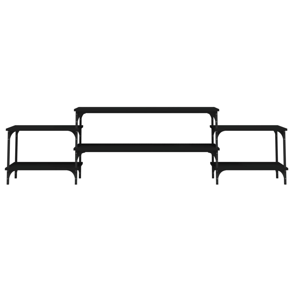 Tv-Meubel Bewerkt Hout 197 x 35 x 52 cm Zwart