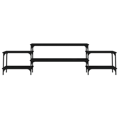 Tv-Meubel Bewerkt Hout 197 x 35 x 52 cm Zwart