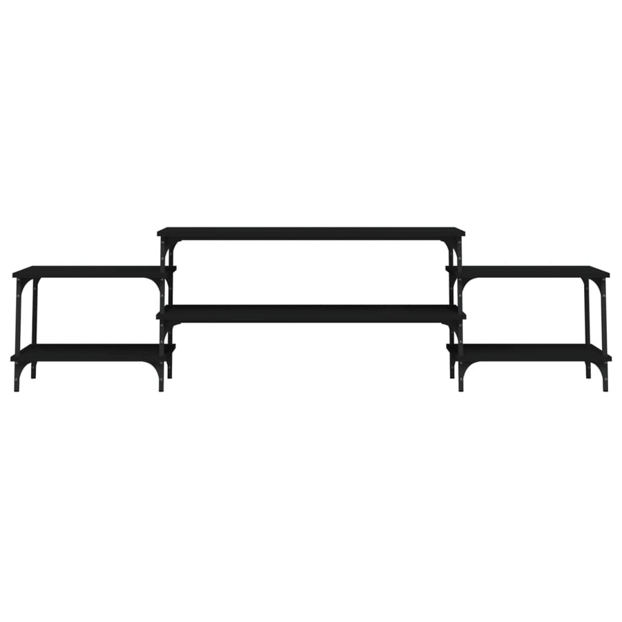 Tv-Meubel Bewerkt Hout 197 x 35 x 52 cm Zwart