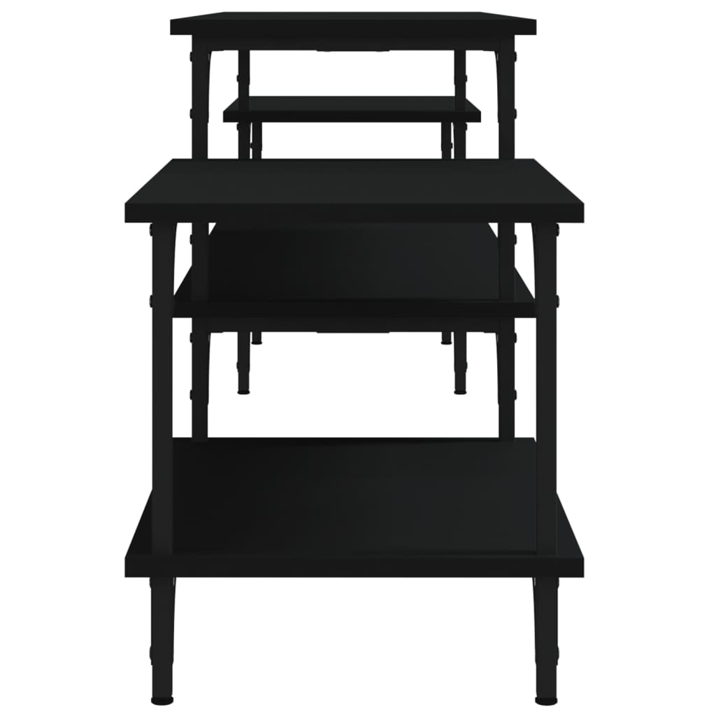 Tv-Meubel Bewerkt Hout 197 x 35 x 52 cm Zwart