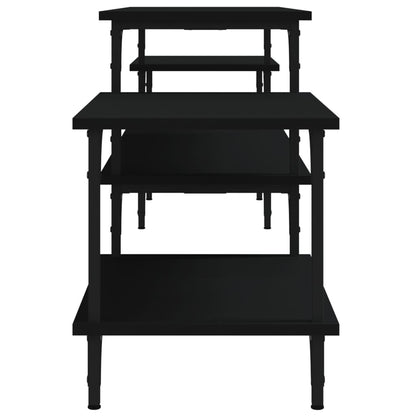 Tv-Meubel Bewerkt Hout 197 x 35 x 52 cm Zwart