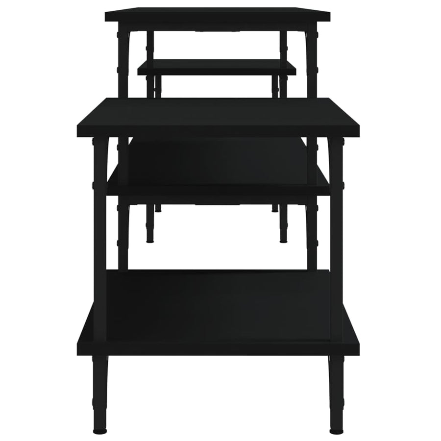 Tv-Meubel Bewerkt Hout 197 x 35 x 52 cm Zwart