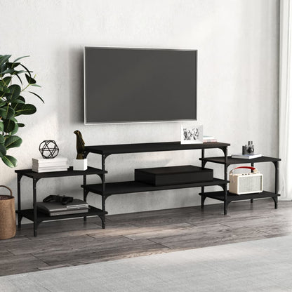 Tv-Meubel Bewerkt Hout 197 x 35 x 52 cm Zwart