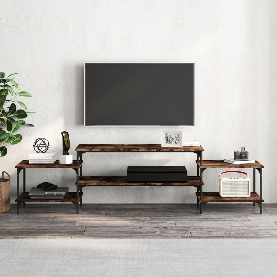 Tv-Meubel Bewerkt Hout Kleurig 197 x 35 x 52 cm Gerookt eiken