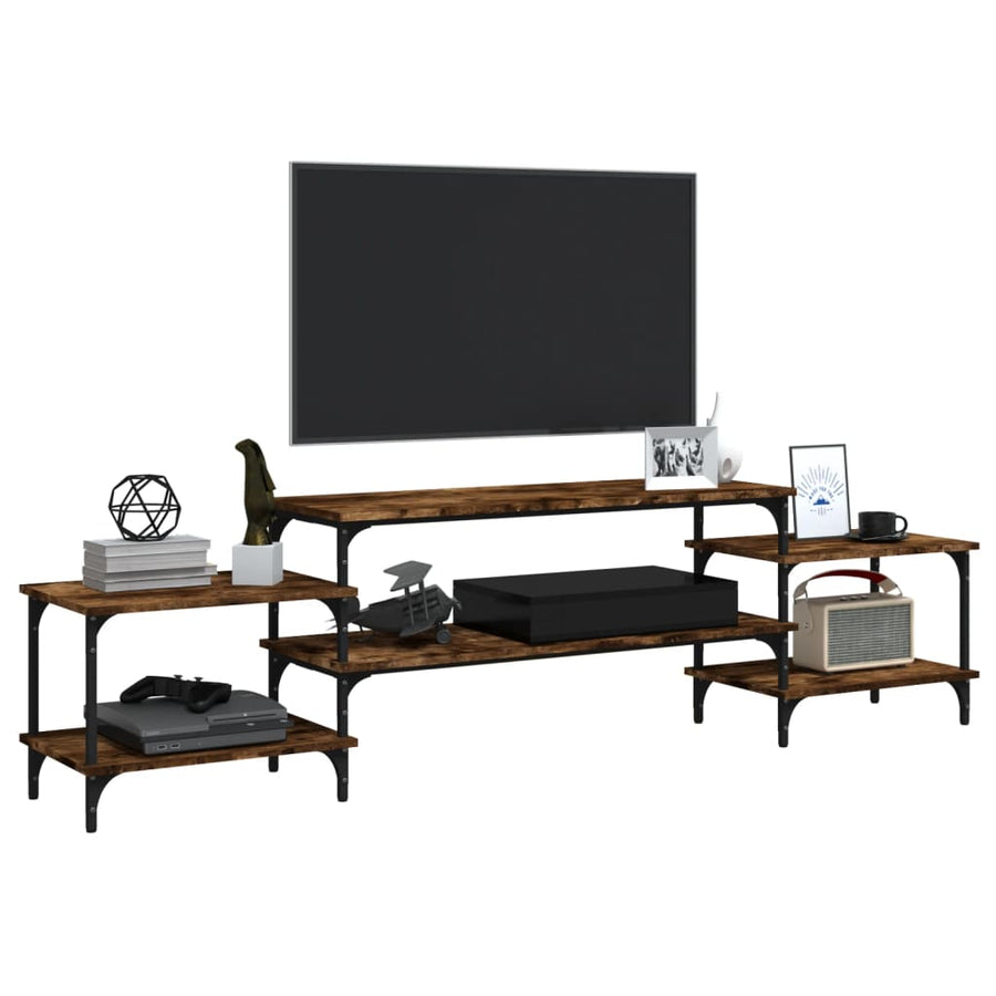 Tv-Meubel Bewerkt Hout Kleurig 197 x 35 x 52 cm Gerookt eiken