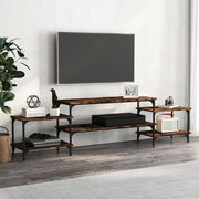 Tv-meubel 197x35x52 cm bewerkt hout gerookt eiken