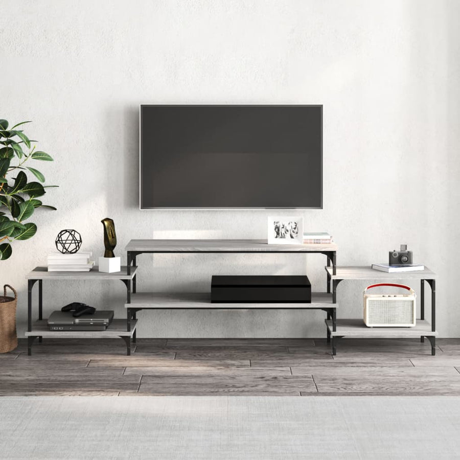 Tv-Meubel Bewerkt Hout Eikenkleurig 197 x 35 x 52 cm Grijs sonoma