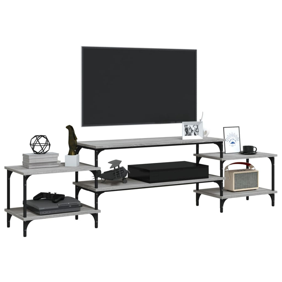 Tv-Meubel Bewerkt Hout Eikenkleurig 197 x 35 x 52 cm Grijs sonoma