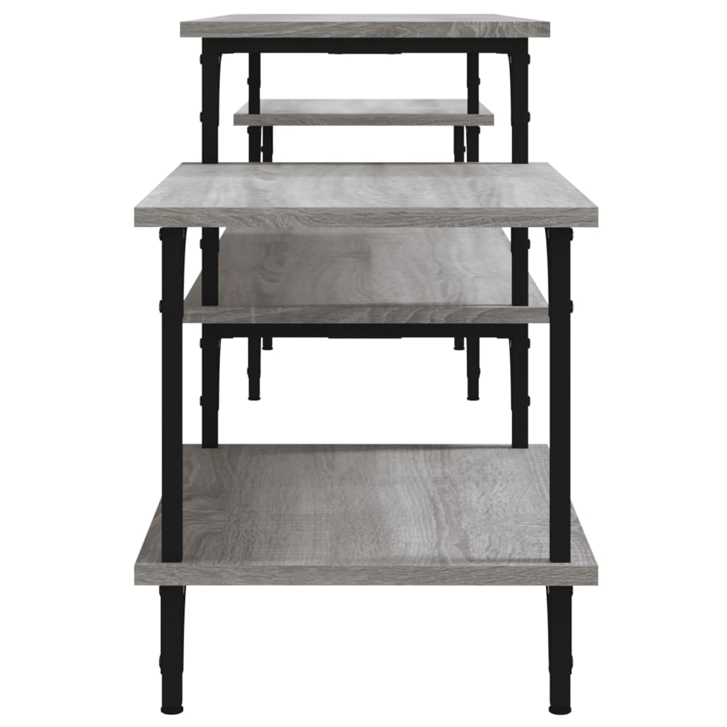 Tv-Meubel Bewerkt Hout Eikenkleurig 197 x 35 x 52 cm Grijs sonoma