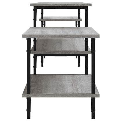 Tv-Meubel Bewerkt Hout Eikenkleurig 197 x 35 x 52 cm Grijs sonoma