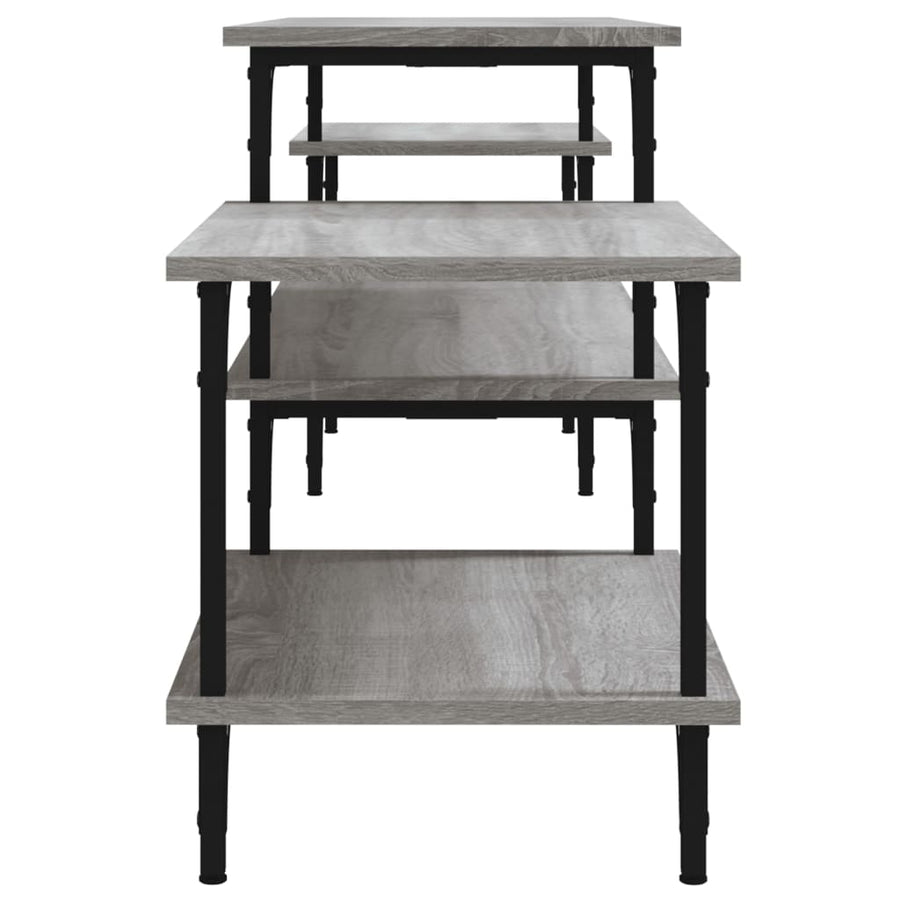 Tv-Meubel Bewerkt Hout Eikenkleurig 197 x 35 x 52 cm Grijs sonoma