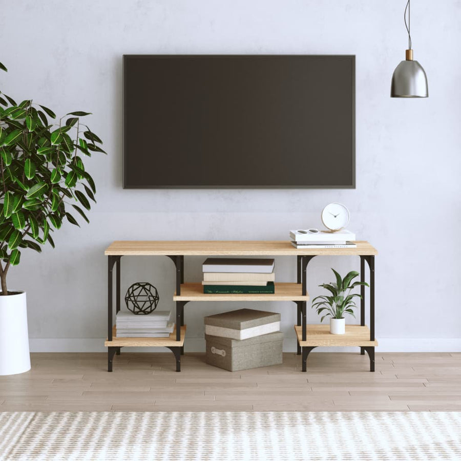 Tv-Meubel 102X35X45,5 Cm Bewerkt Hout Kleurig Sonoma eiken