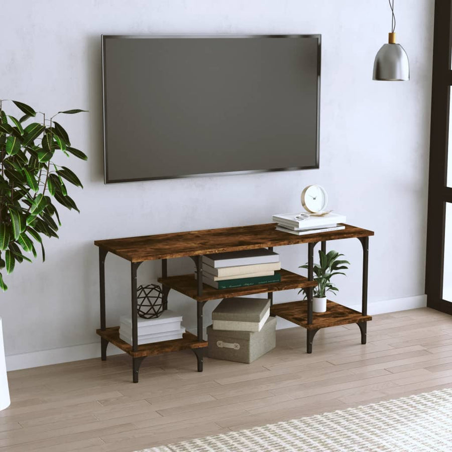 Tv-Meubel 102X35X45,5 Cm Bewerkt Hout Kleurig Gerookt eiken