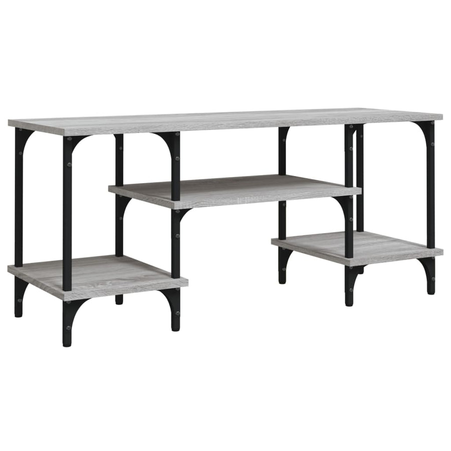Tv-Meubel 02X35X45,5 Cm Bewerkt Hout Eikenkleurig Grijs sonoma