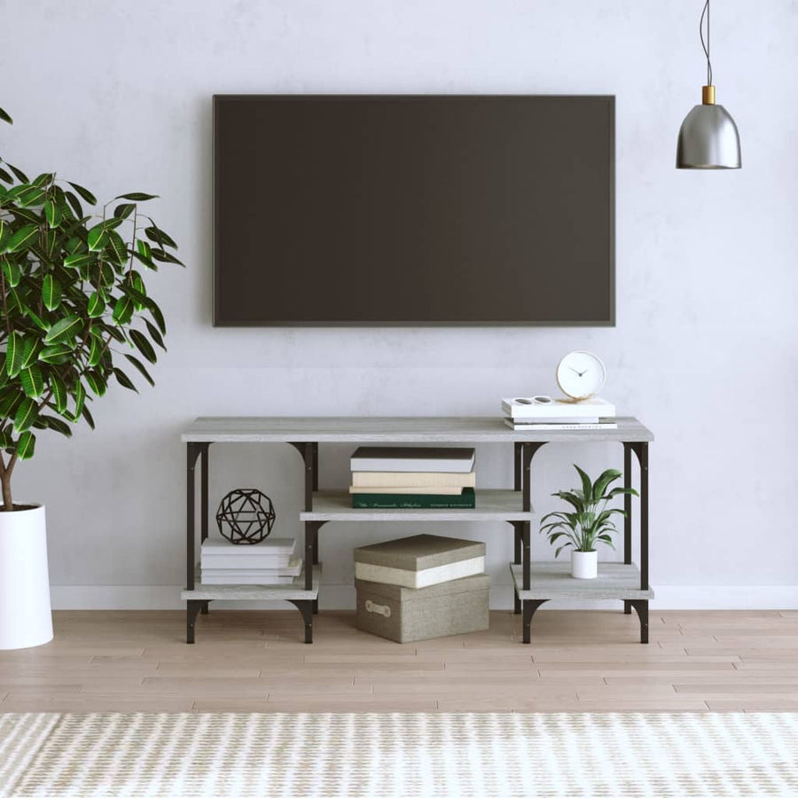 Tv-Meubel 02X35X45,5 Cm Bewerkt Hout Eikenkleurig Grijs sonoma