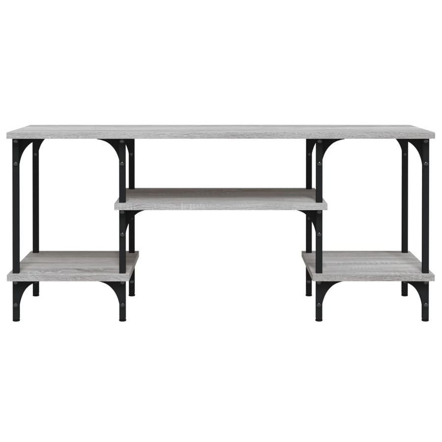 Tv-Meubel 02X35X45,5 Cm Bewerkt Hout Eikenkleurig Grijs sonoma