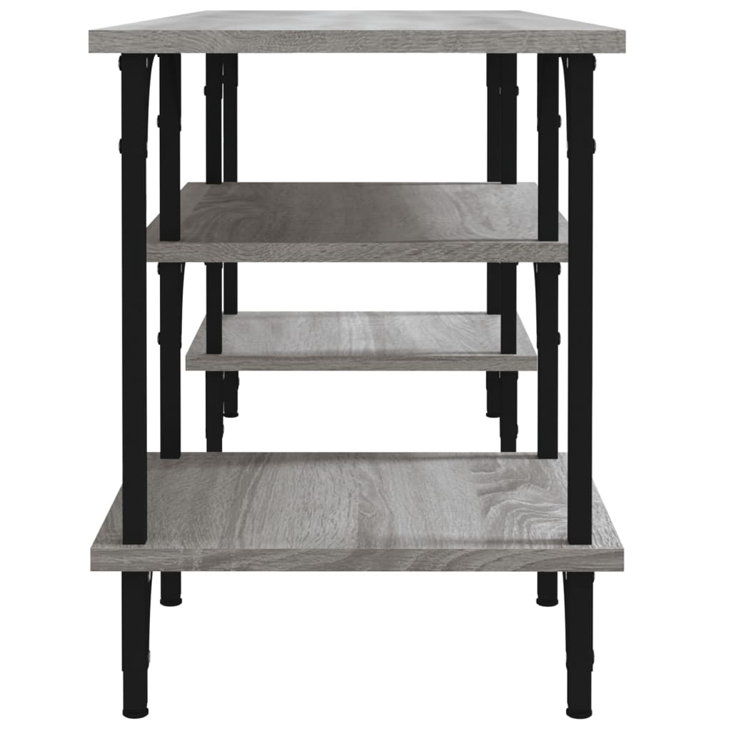 Tv-Meubel 02X35X45,5 Cm Bewerkt Hout Eikenkleurig Grijs sonoma