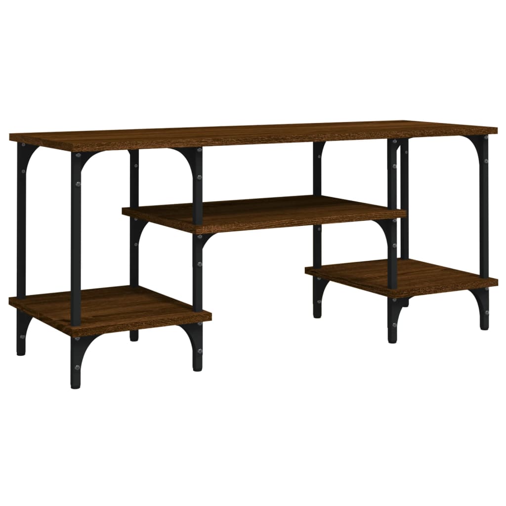 Tv-Meubel 02X35X45,5 Cm Bewerkt Hout Bruin Eikenkleur Bruineiken