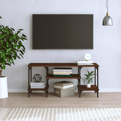 Tv-Meubel 02X35X45,5 Cm Bewerkt Hout Bruin Eikenkleur Bruineiken