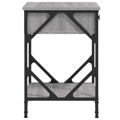 Nachtkastje 40X42X60 Cm Bewerkt Hout Grijs Sonoma Eikenkleurig