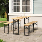 Folding Beer Table 170x50x75/105 cm Solid Spruce Wood