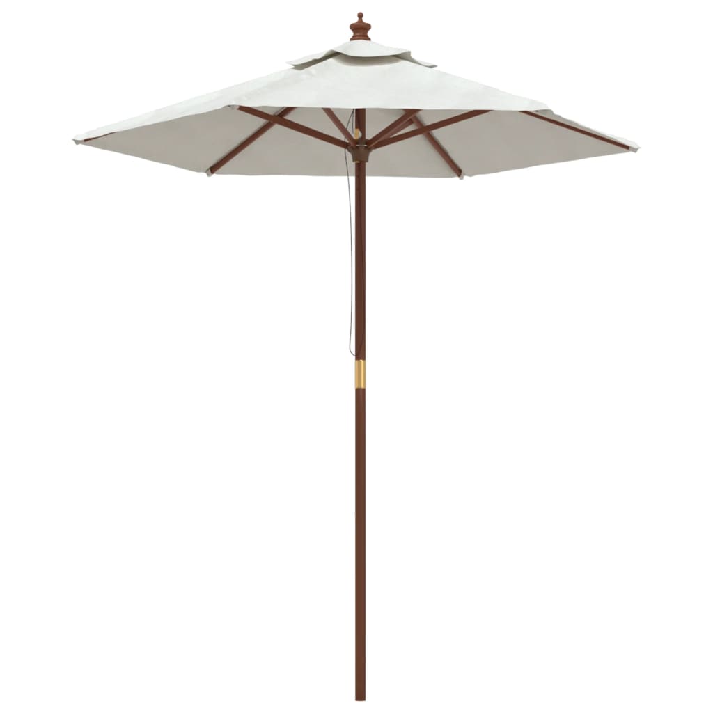 Parasol Met Houten Paal 196X231 Cm Zandkleurig