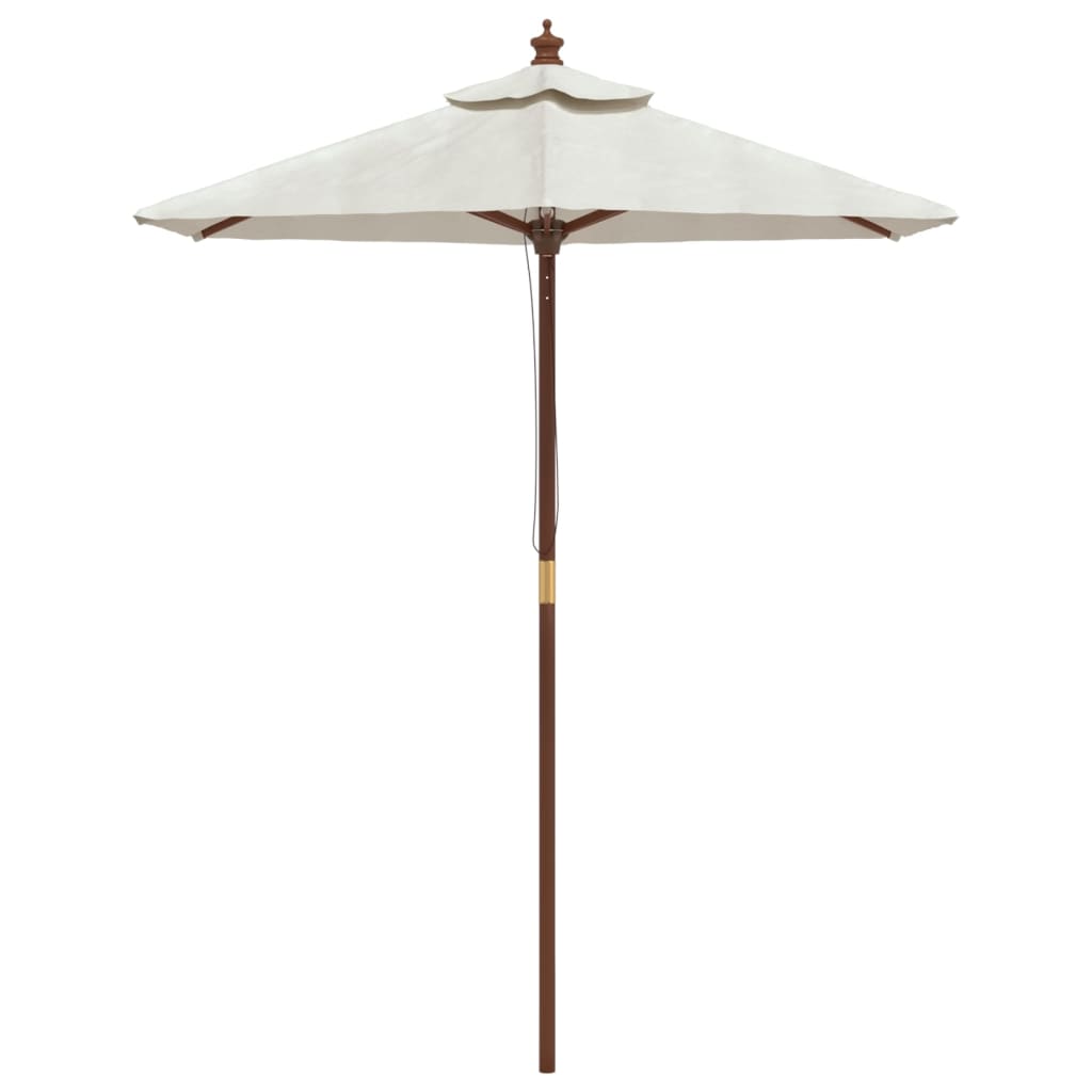 Parasol Met Houten Paal 196X231 Cm Zandkleurig