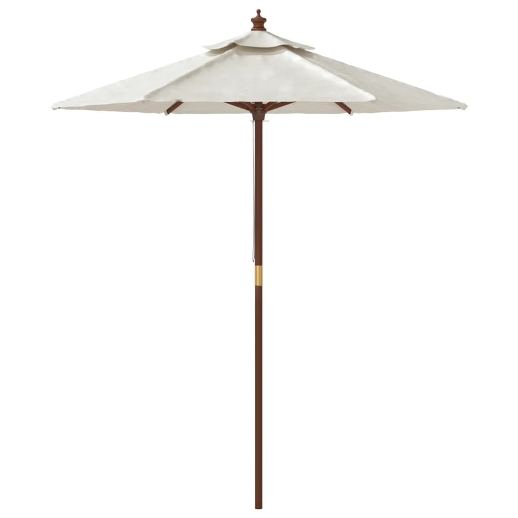 Parasol Met Houten Paal 196X231 Cm Zandkleurig