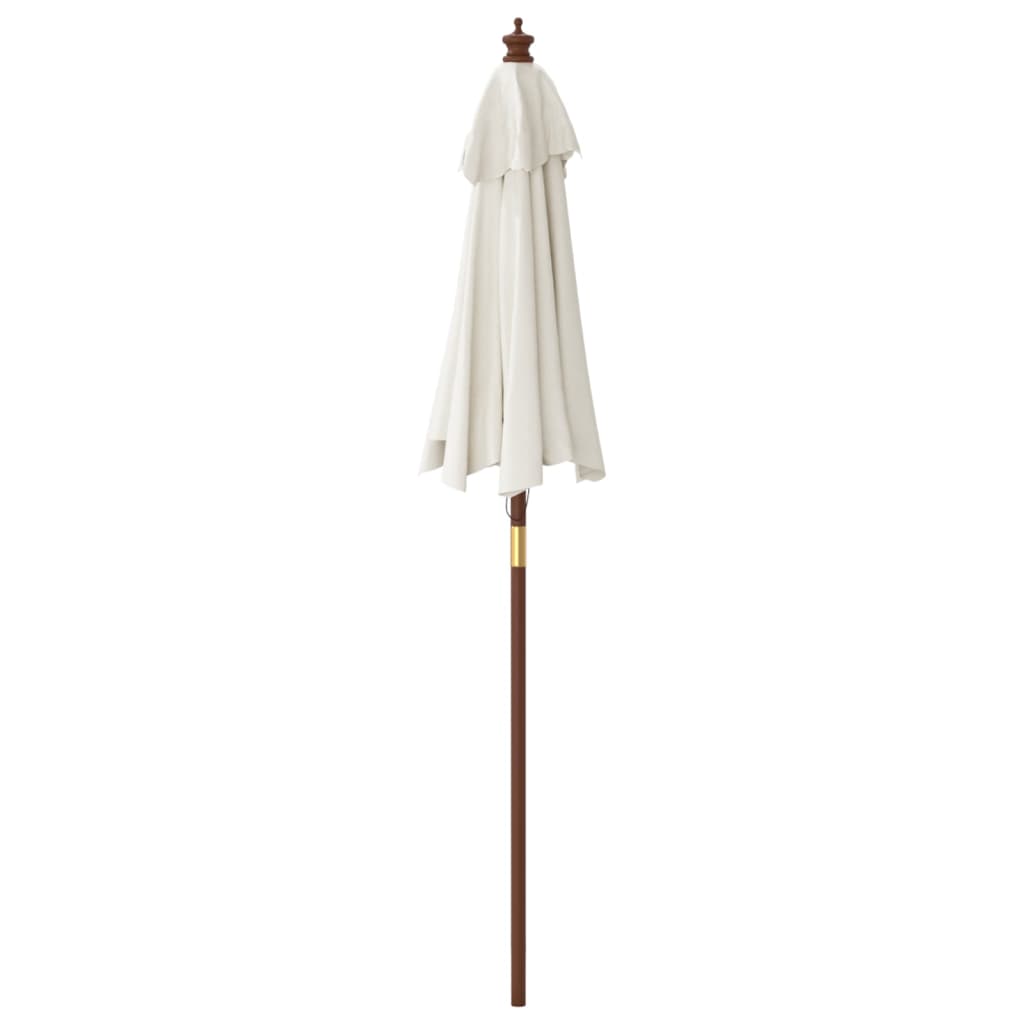 Parasol Met Houten Paal 196X231 Cm Zandkleurig