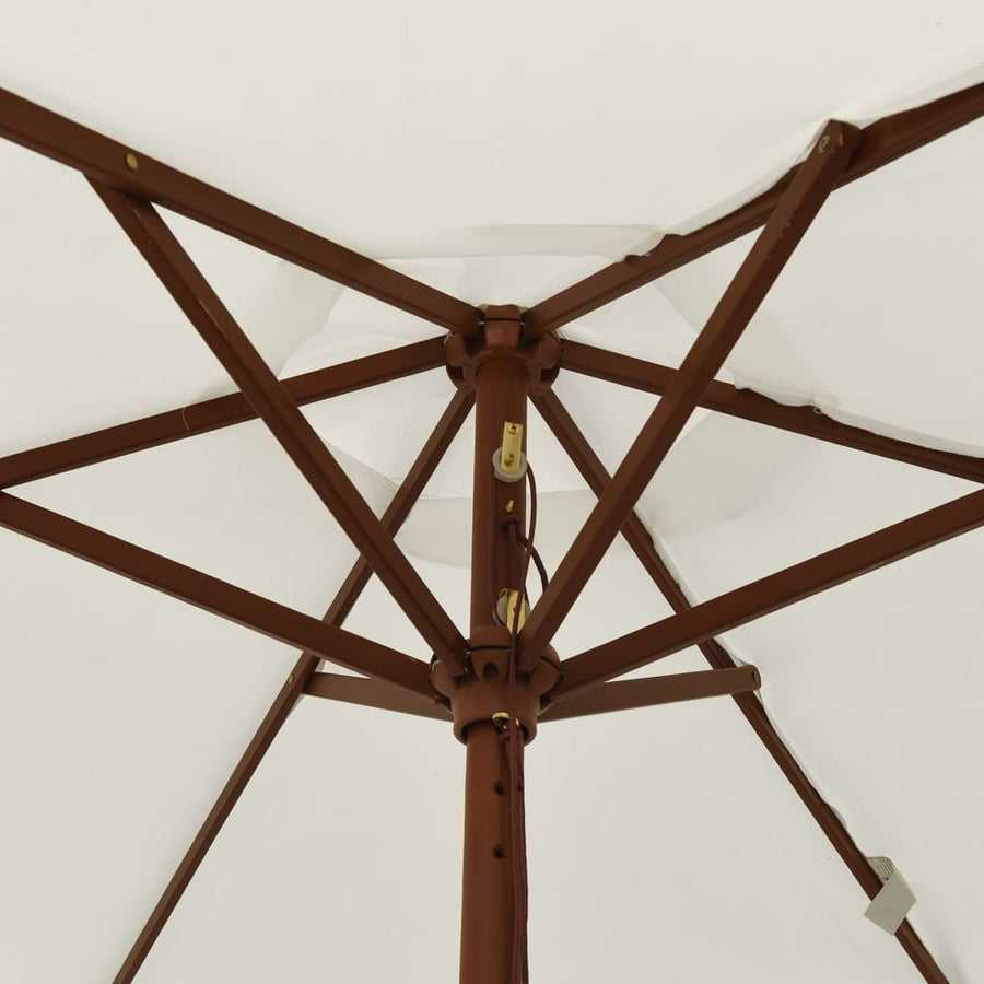 Parasol Met Houten Paal 196X231 Cm Zandkleurig