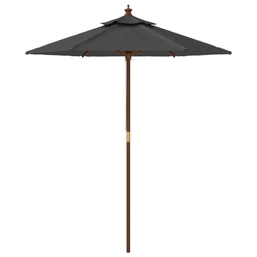 Parasol Met Houten Paal 196X231 Cm Antracietkleurig