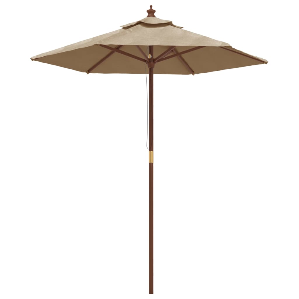 Parasol Met Houten Paal 196X231 Cm Taupe