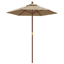 Parasol Met Houten Paal 196X231 Cm Taupe