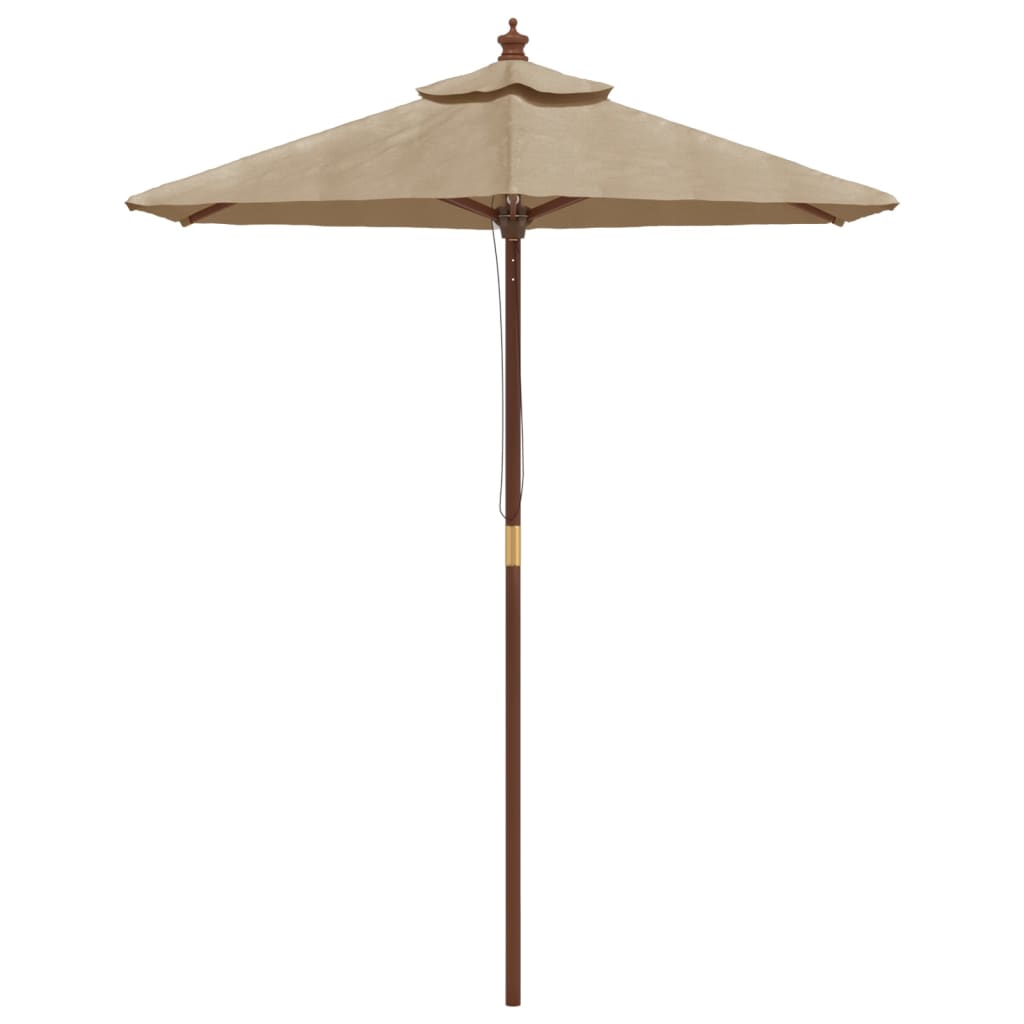 Parasol Met Houten Paal 196X231 Cm Taupe