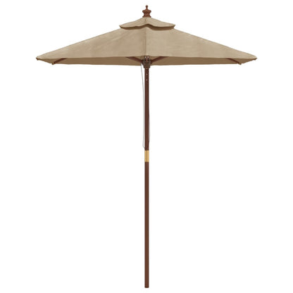 Parasol Met Houten Paal 196X231 Cm Taupe