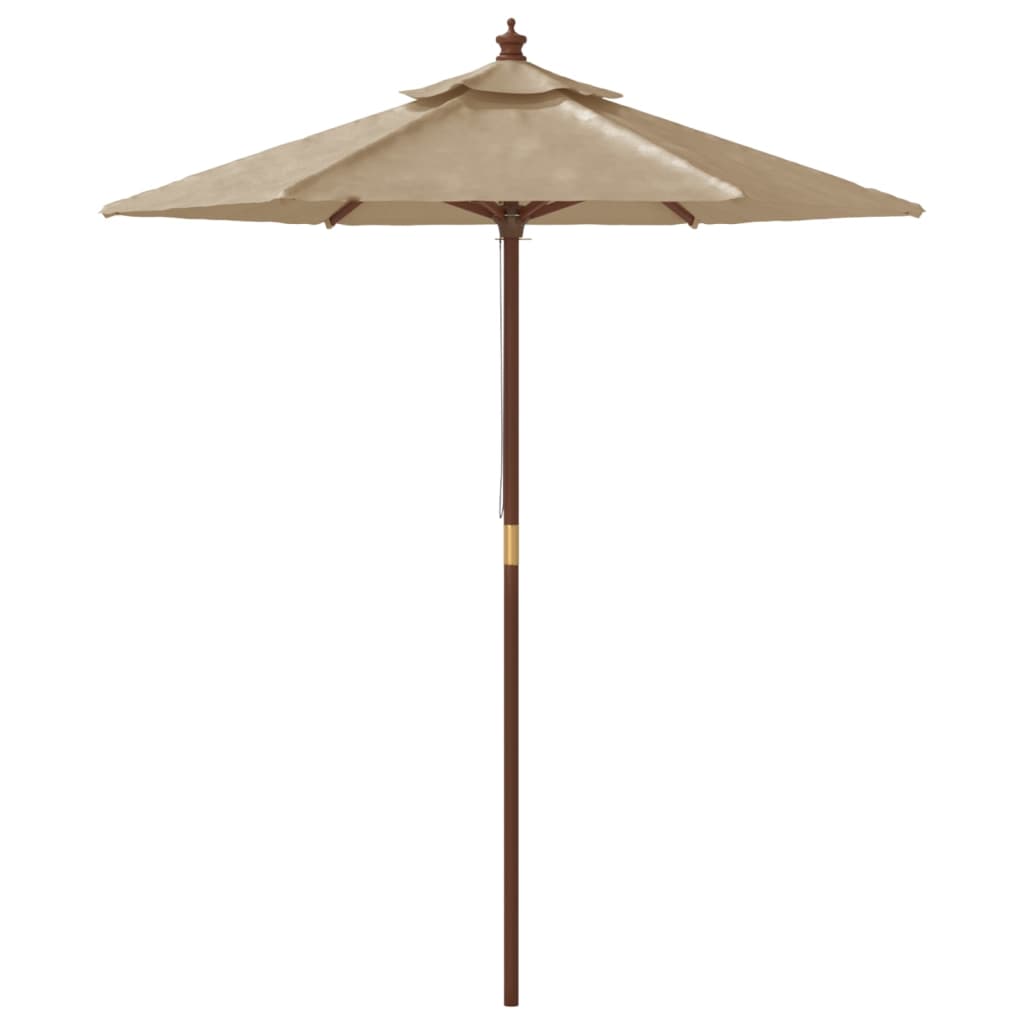 Parasol Met Houten Paal 196X231 Cm Taupe