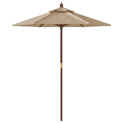 Parasol Met Houten Paal 196X231 Cm Taupe