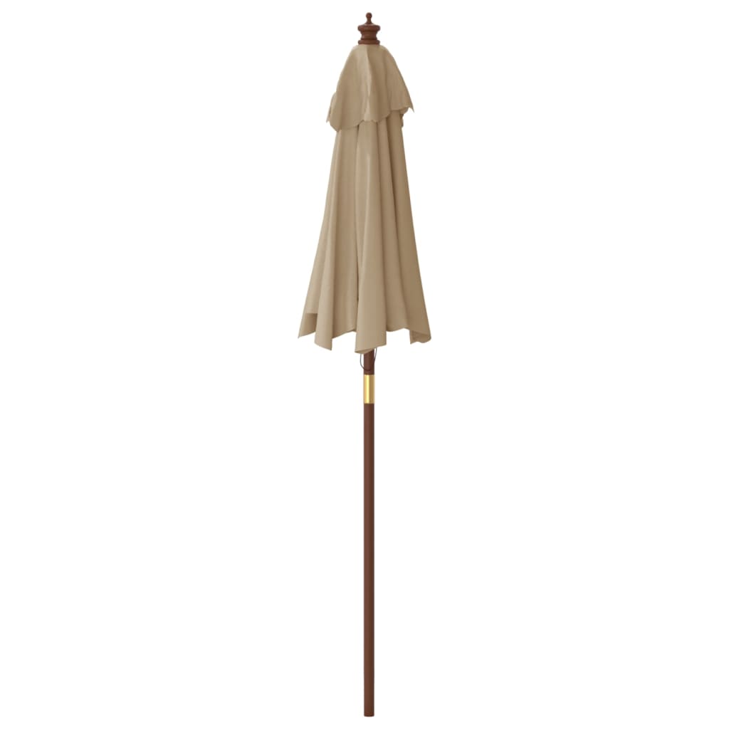 Parasol Met Houten Paal 196X231 Cm Taupe