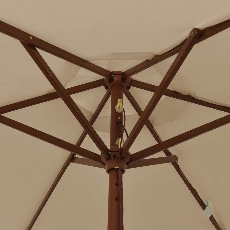 Parasol Met Houten Paal 196X231 Cm Taupe