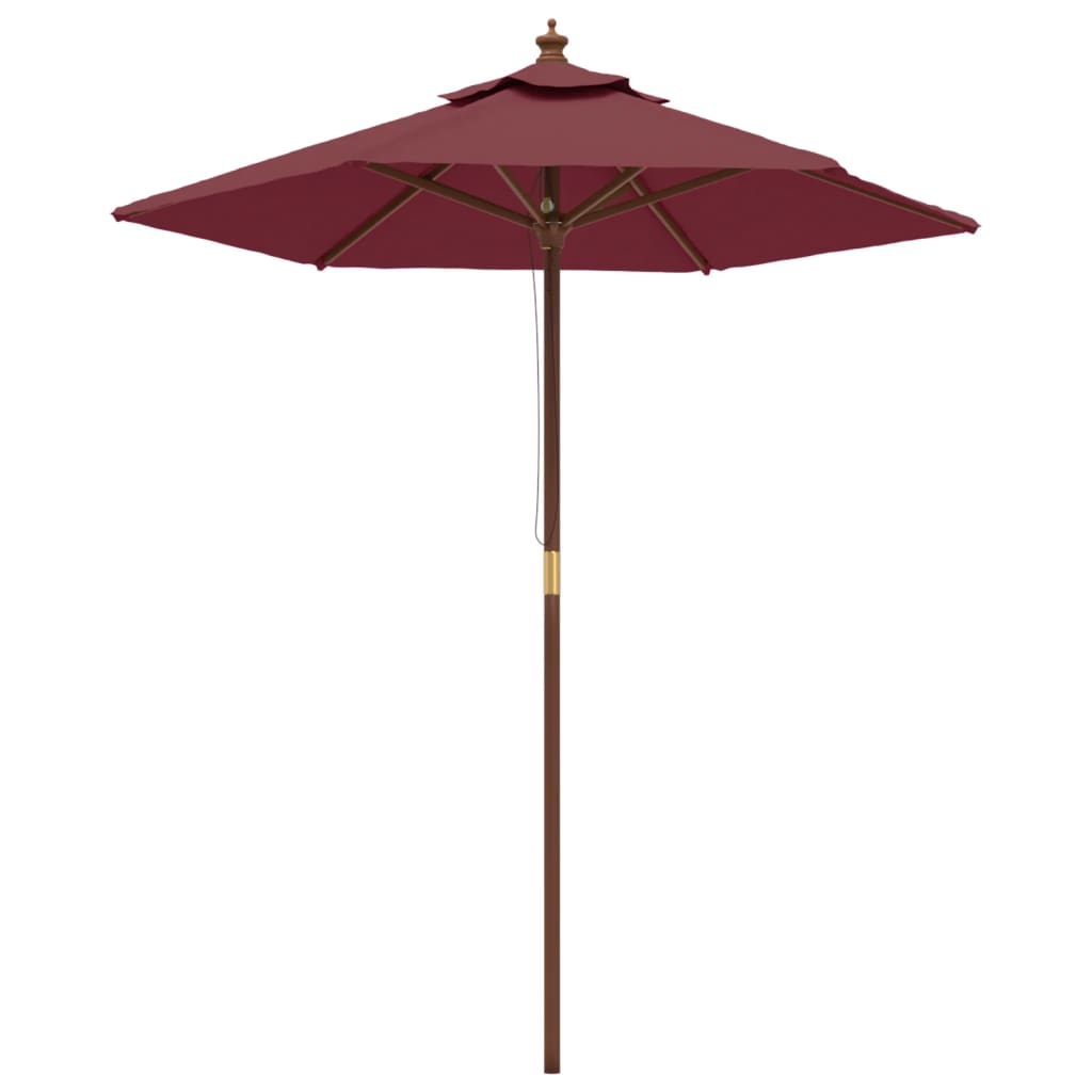 Parasol Met Houten Paal 196X231 Cm Bordeaux Rood
