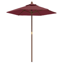Parasol Met Houten Paal 196X231 Cm Bordeaux Rood