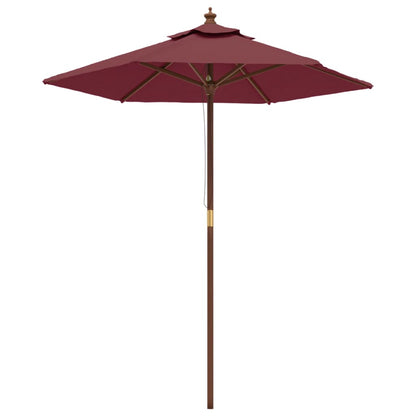 Parasol Met Houten Paal 196X231 Cm Bordeaux Rood