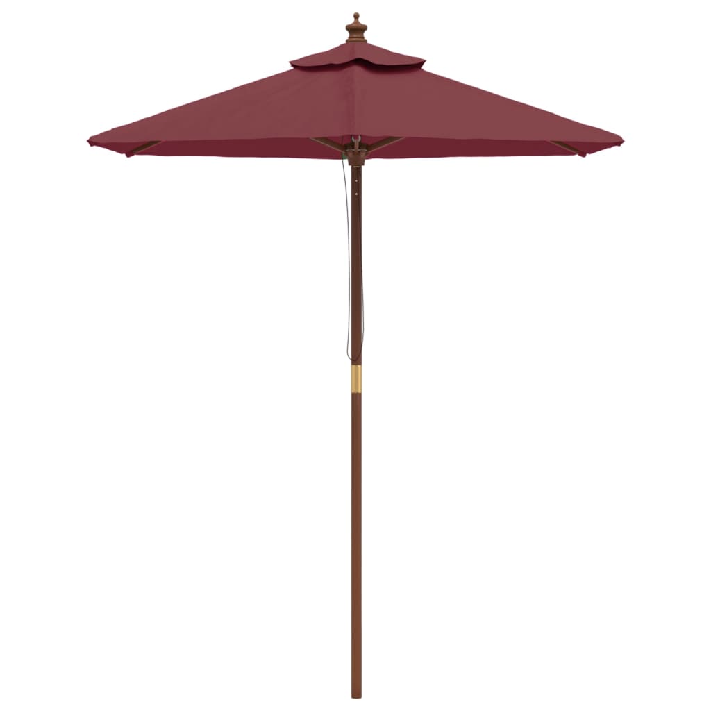 Parasol Met Houten Paal 196X231 Cm Bordeaux Rood