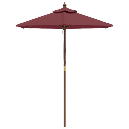 Parasol Met Houten Paal 196X231 Cm Bordeaux Rood