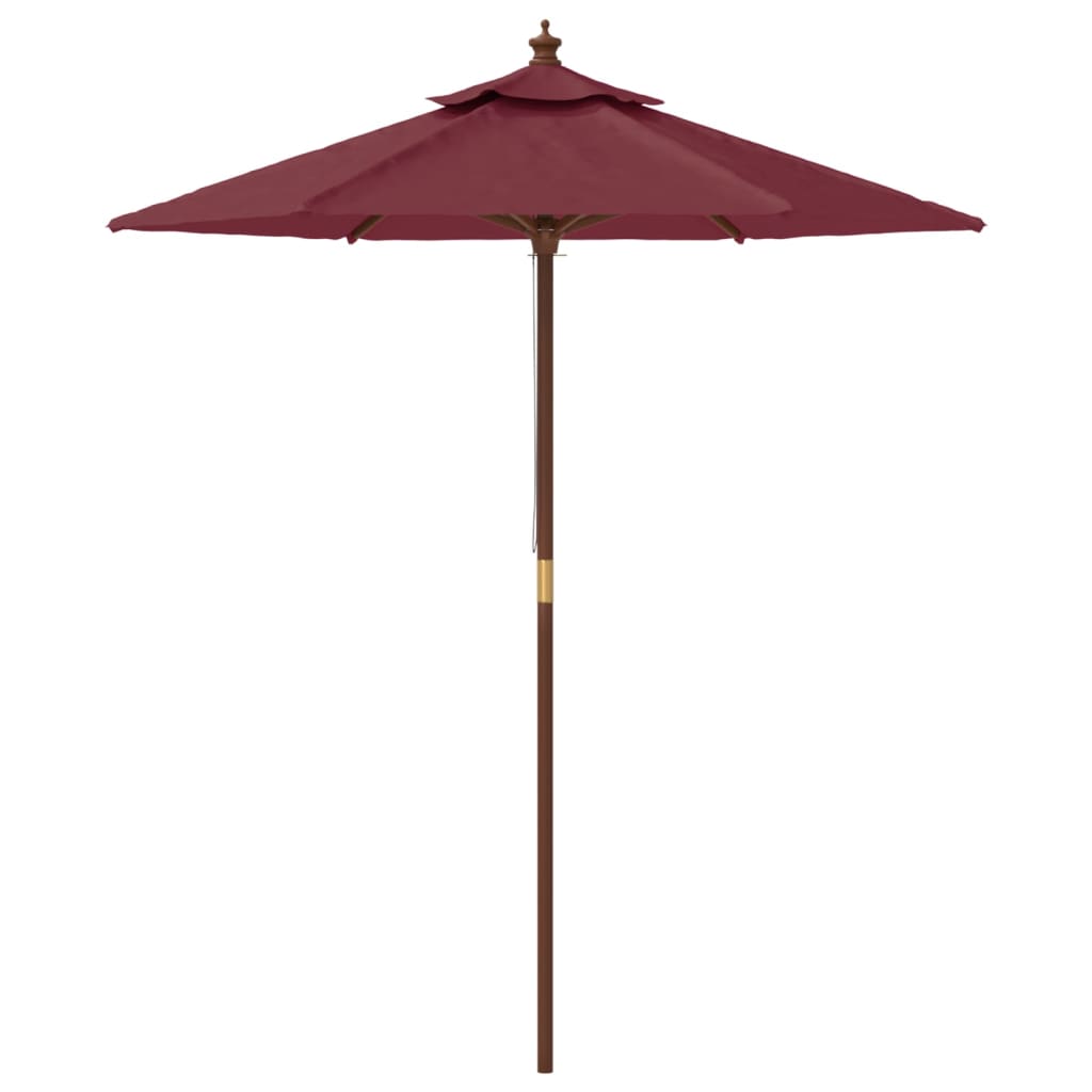 Parasol Met Houten Paal 196X231 Cm Bordeaux Rood